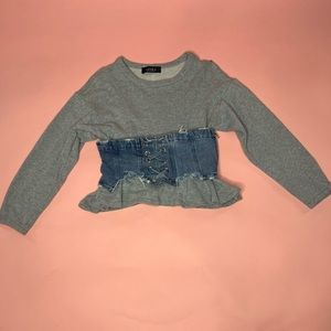 Denim corset sweater